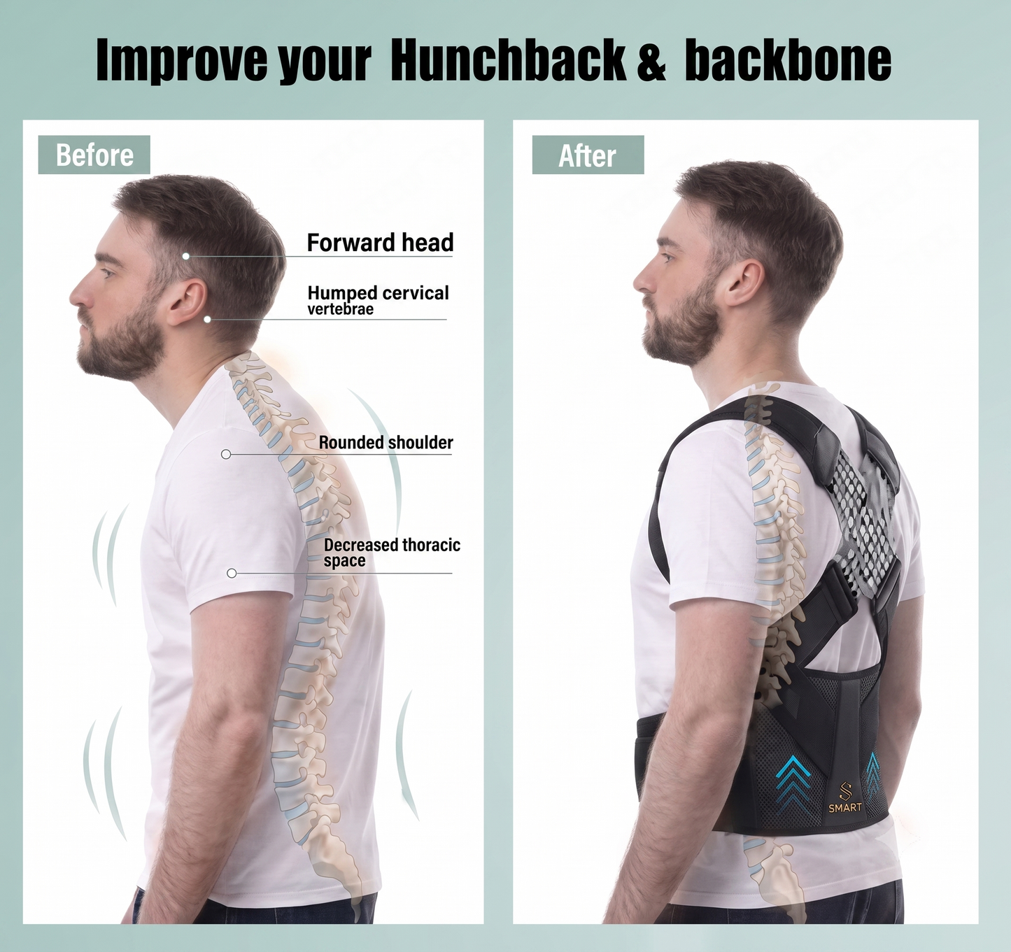 Posture Corrector Free Size – Adjustable Back Straightener & Shoulder Support Belt for Men & Women