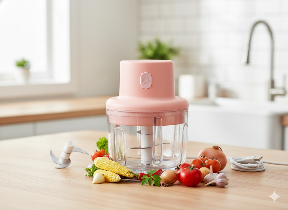 Orivante™ QuickChop Pro – USB Rechargeable Mini Electric Garlic & Vegetable Chopper (250ml)